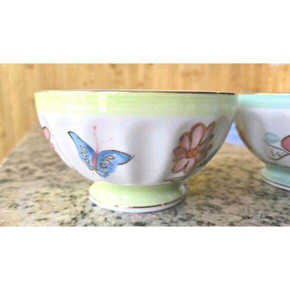 Anthropologie Latte Soup Icecream Bowls (Set Of 2) Handpainted EXCELLENT - Picture 3 of 9